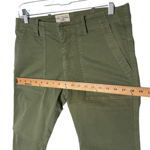 NEW! Nili Lotan 4 French Military Pants $345 Cropped Cargos Cotton Army Green - Picture 10 of 12